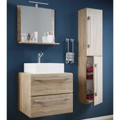 Badezimmer Möbelset in Holzoptik - Caleena (dreiteilig)
