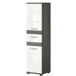 Badezimmer Midischrank in Weiß Hochglanz - Chapan