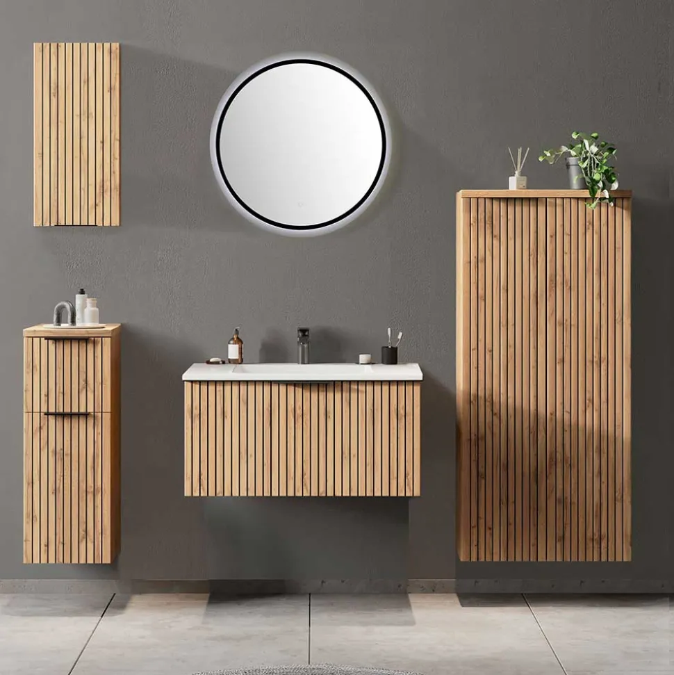 Badezimmer Midischrank mit Doppeltür - Crystoga