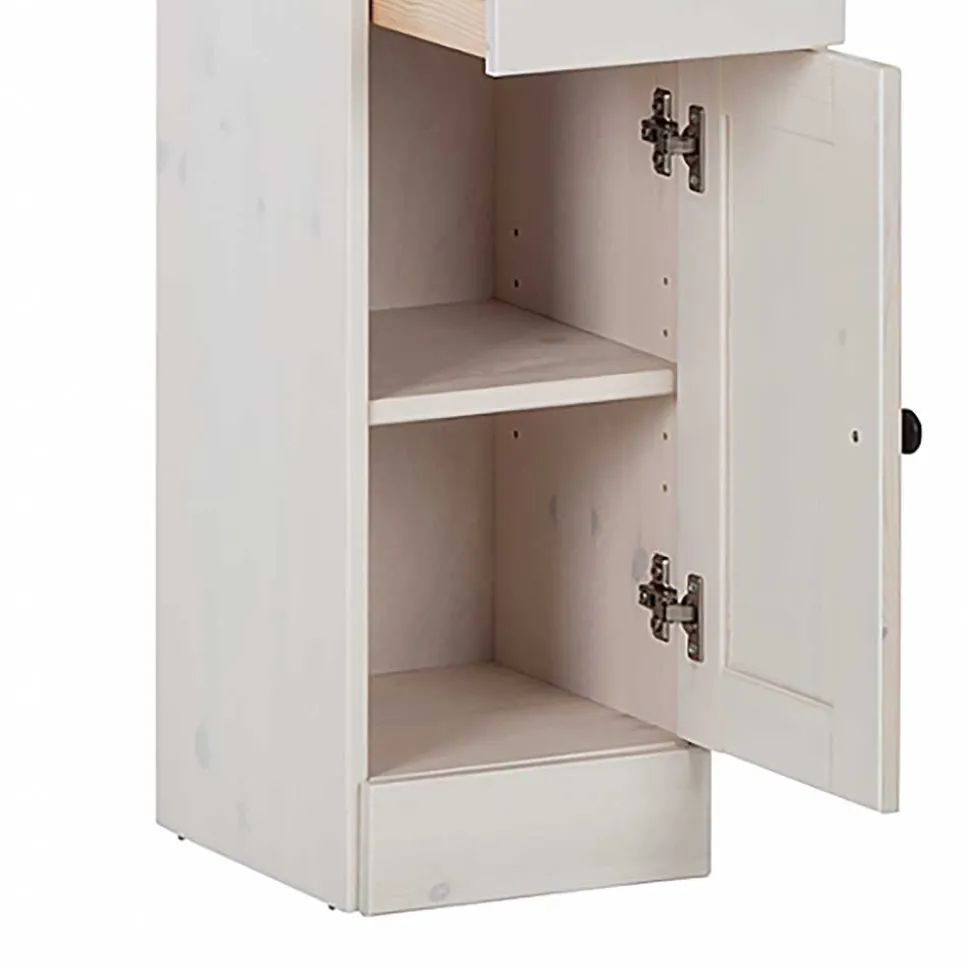 Badezimmer Schrank in Weiß mit Dunkelbraun - Malka