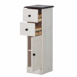 Badezimmer Schrank in Weiß mit Dunkelbraun - Malka