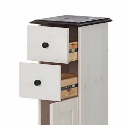 Badezimmer Schrank in Weiß mit Dunkelbraun - Malka