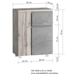 Badezimmer Schrankset modern - Mia (dreiteilig)