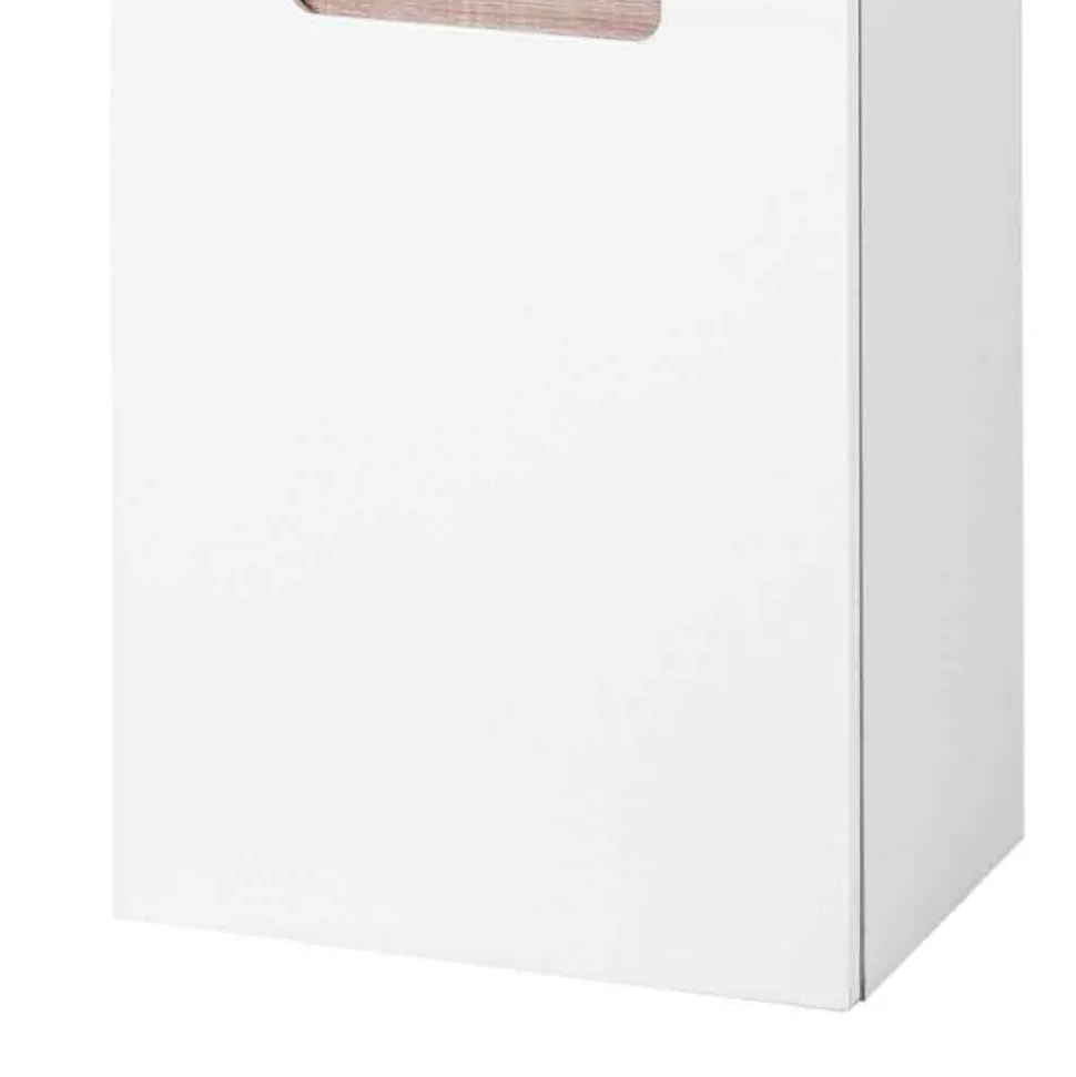 Badezimmer Seitenschrank Tymos in Weiß Hochglanz