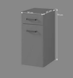 Badezimmer Set Sagunis in Weiß Hochglanz (fünfteilig)