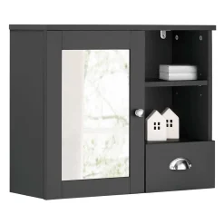 Badezimmer Spiegelschrank 1-türig & Schublade & Fächer - Zenca