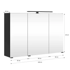 Badezimmer Spiegelschrank 100 cm breit - Ostoro