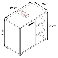 Badezimmer Unterbeckenschrank in Weiß - Gransov