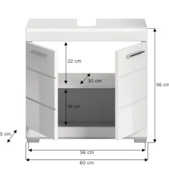 Badezimmer Unterbeckenschrank in Weiß - Henriette