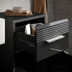 Badezimmer Unterschrank in Schwarz hochglänzend - Culina