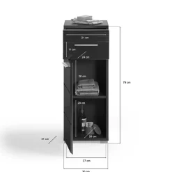 Badezimmer Unterschrank in Schwarz hochglänzend - Culina