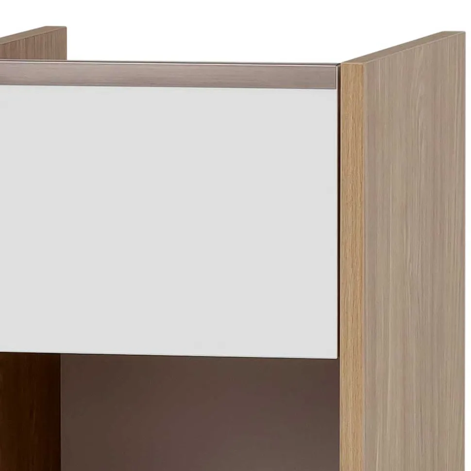 Badezimmer Unterschrank in Weiß und Eiche Hell - Ronya