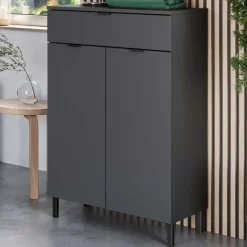 Badezimmer Vertiko in Dunkelgrau - Quado