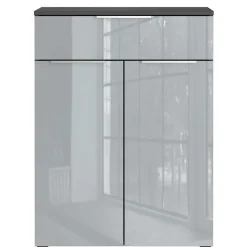 Badezimmer Vertiko in Silbergrau Glas - Dikono