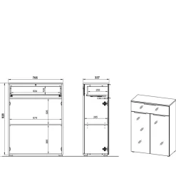 Badezimmer Vertiko in Silbergrau Glas - Dikono