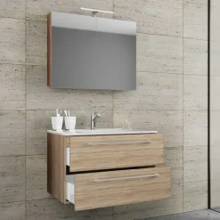 Badezimmer Waschplatz Set mit LED - Caleena (zweiteilig)