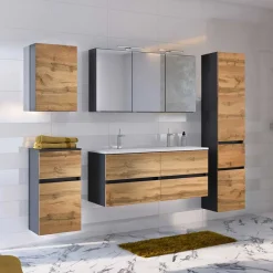 Badezimmer-Block mit Doppel-Waschtisch - Endely (fünfteilig)