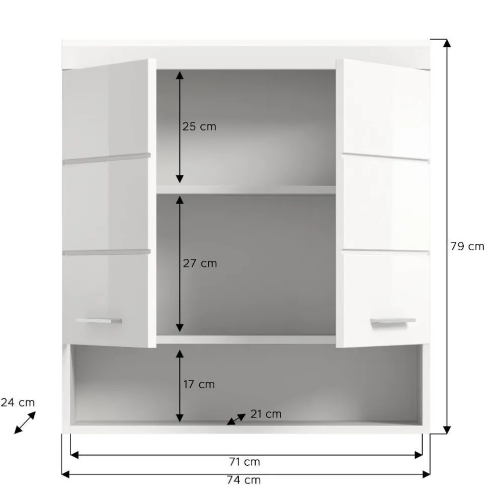 Badezimmer-Hängeschrank mit Doppeltür - Henriette