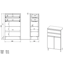 Badezimmer-Kommode in Wildeiche NB - Vignus
