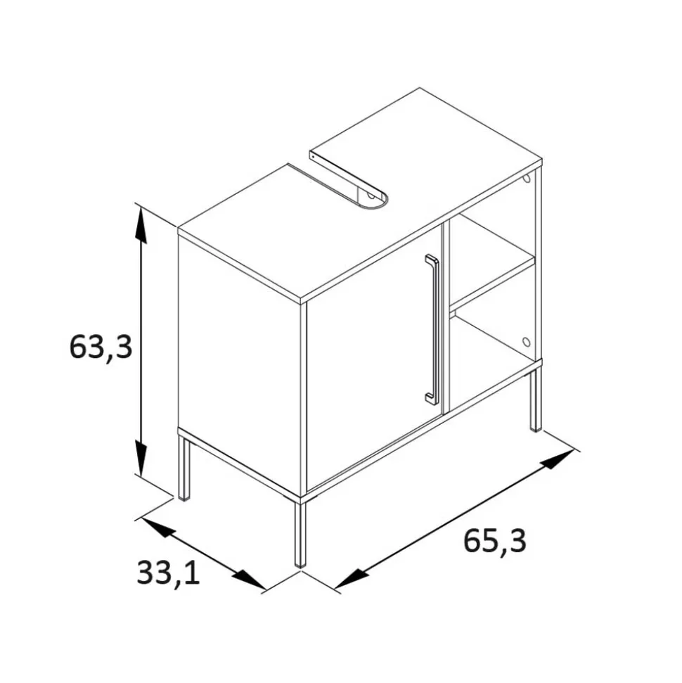 Badezimmermöbel in Dunkelgrün & Gold - Aqua (dreiteilig)