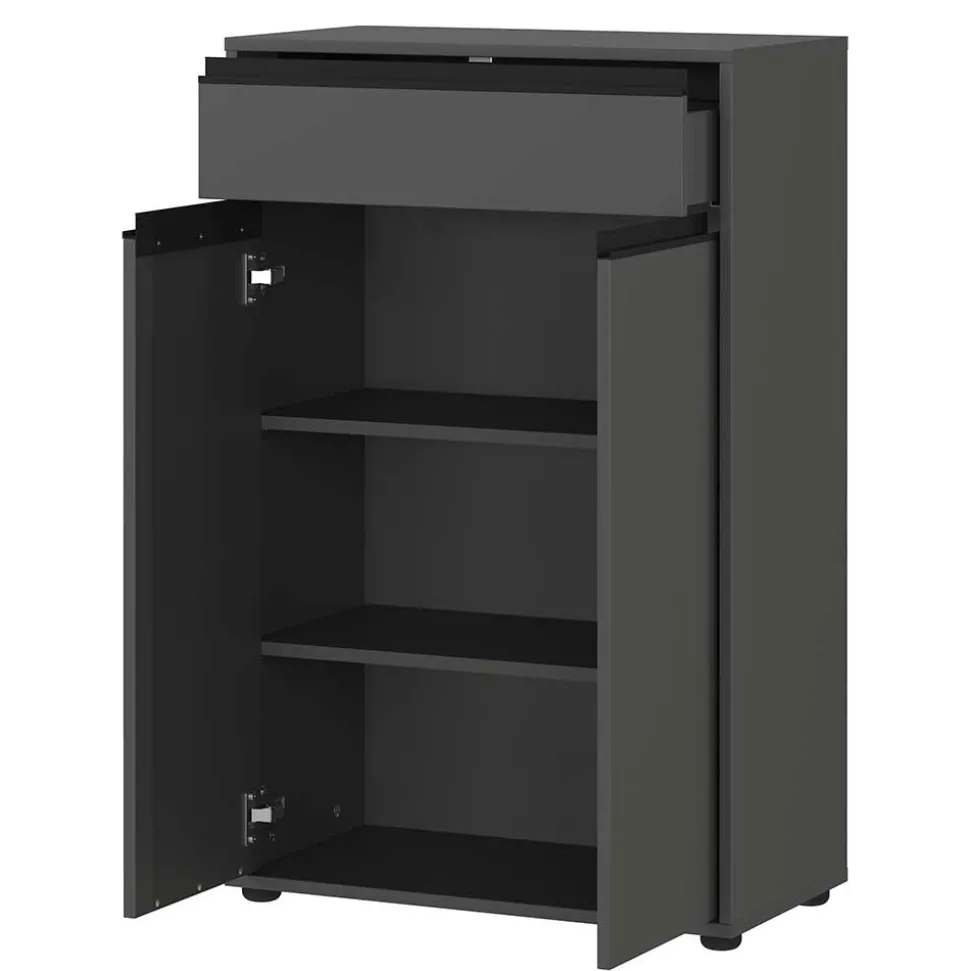 Badezimmermöbel Kombi in Dunkelgrau - Rufu (fünfteilig)