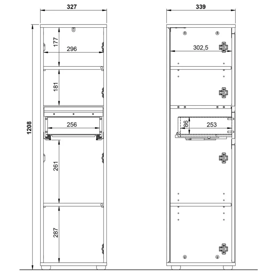 Badezimmermöbel Kombi in Dunkelgrau - Rufu (fünfteilig)
