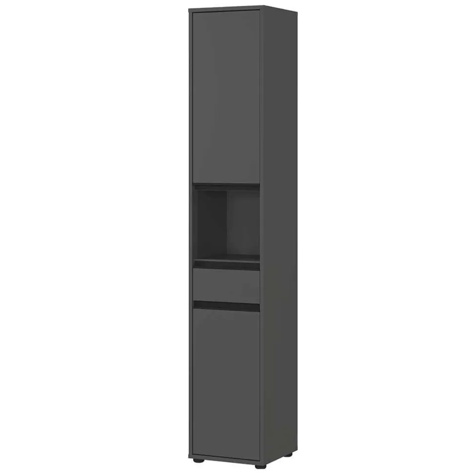 Badezimmermöbel Kombi in Dunkelgrau - Rufu (fünfteilig)