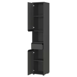 Badezimmermöbel Kombi in Dunkelgrau - Rufu (fünfteilig)