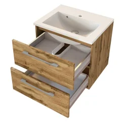 Badezimmermöbel Set 90 cm breit - Lemnas (dreiteilig)