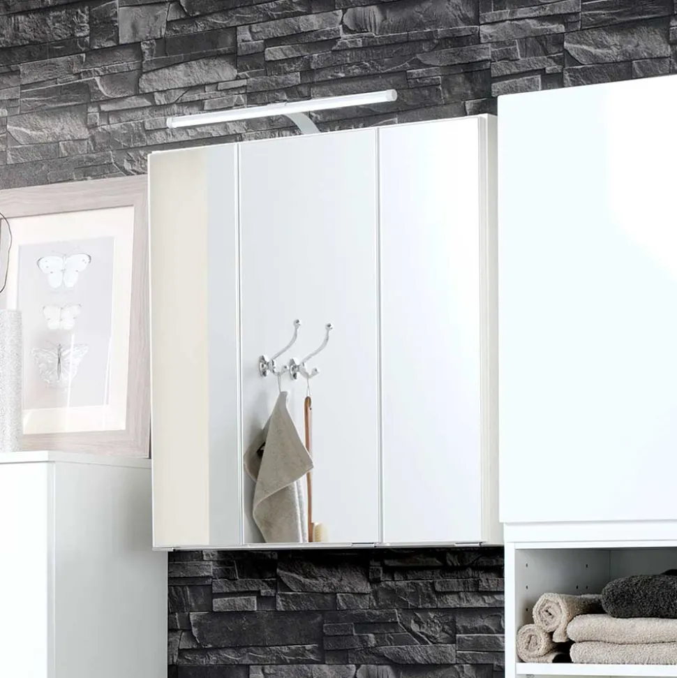 Badezimmermöbel Set Concetada mit 3D Spiegelschrank (dreiteilig)