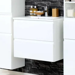 Badezimmermöbel Set Concetada mit 3D Spiegelschrank (dreiteilig)