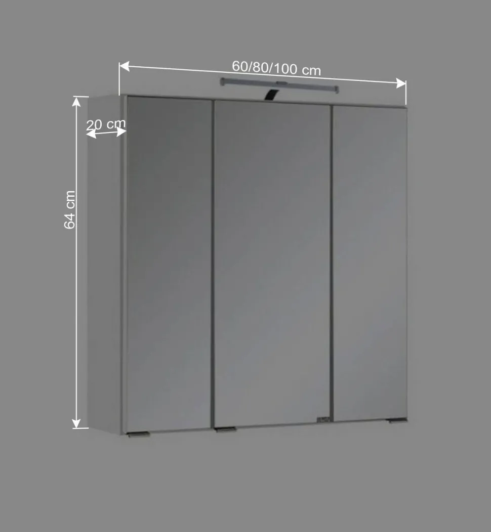 Badezimmermöbel Set Concetada mit 3D Spiegelschrank (dreiteilig)