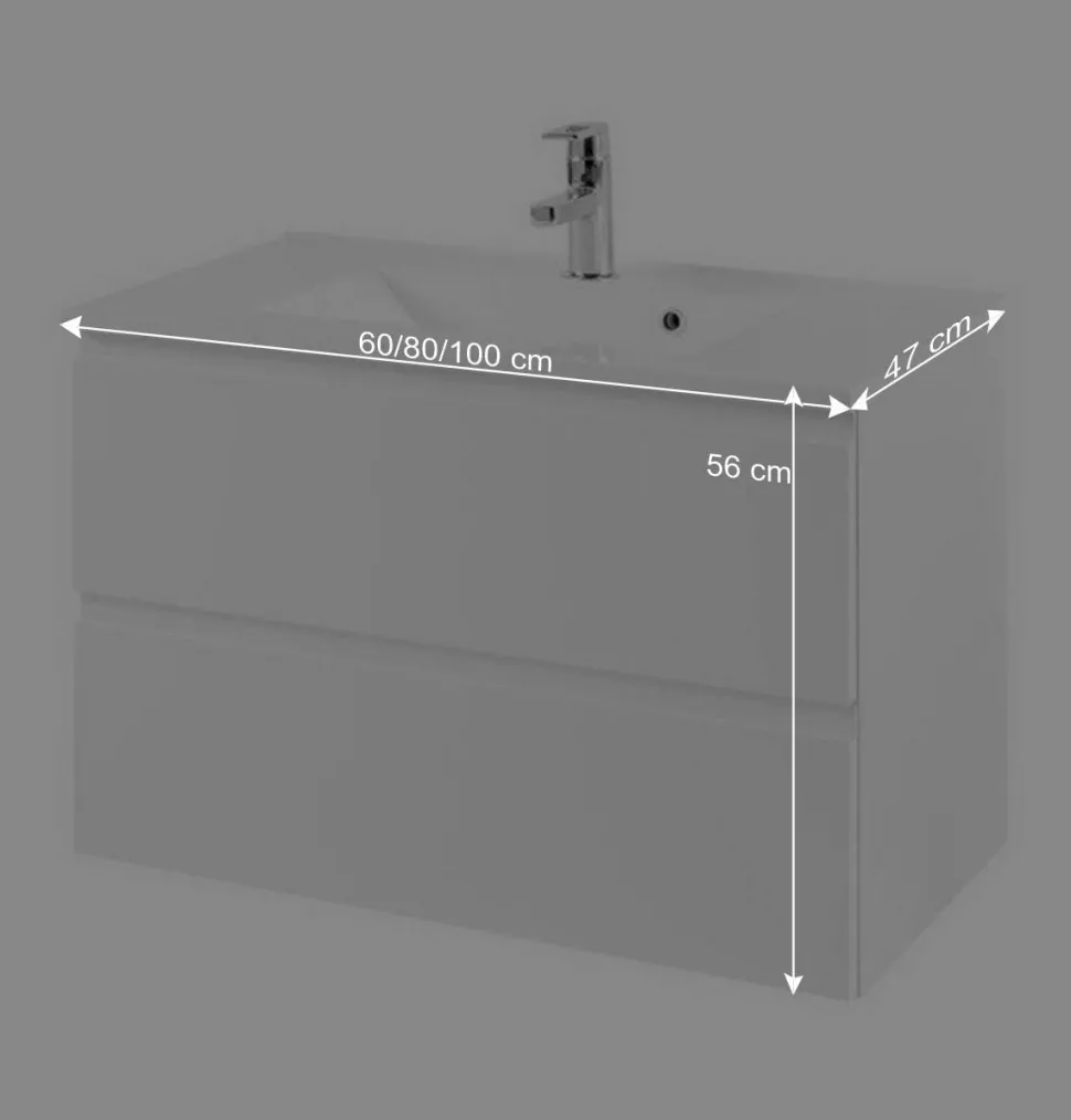 Badezimmermöbel Set Concetada mit 3D Spiegelschrank (dreiteilig)