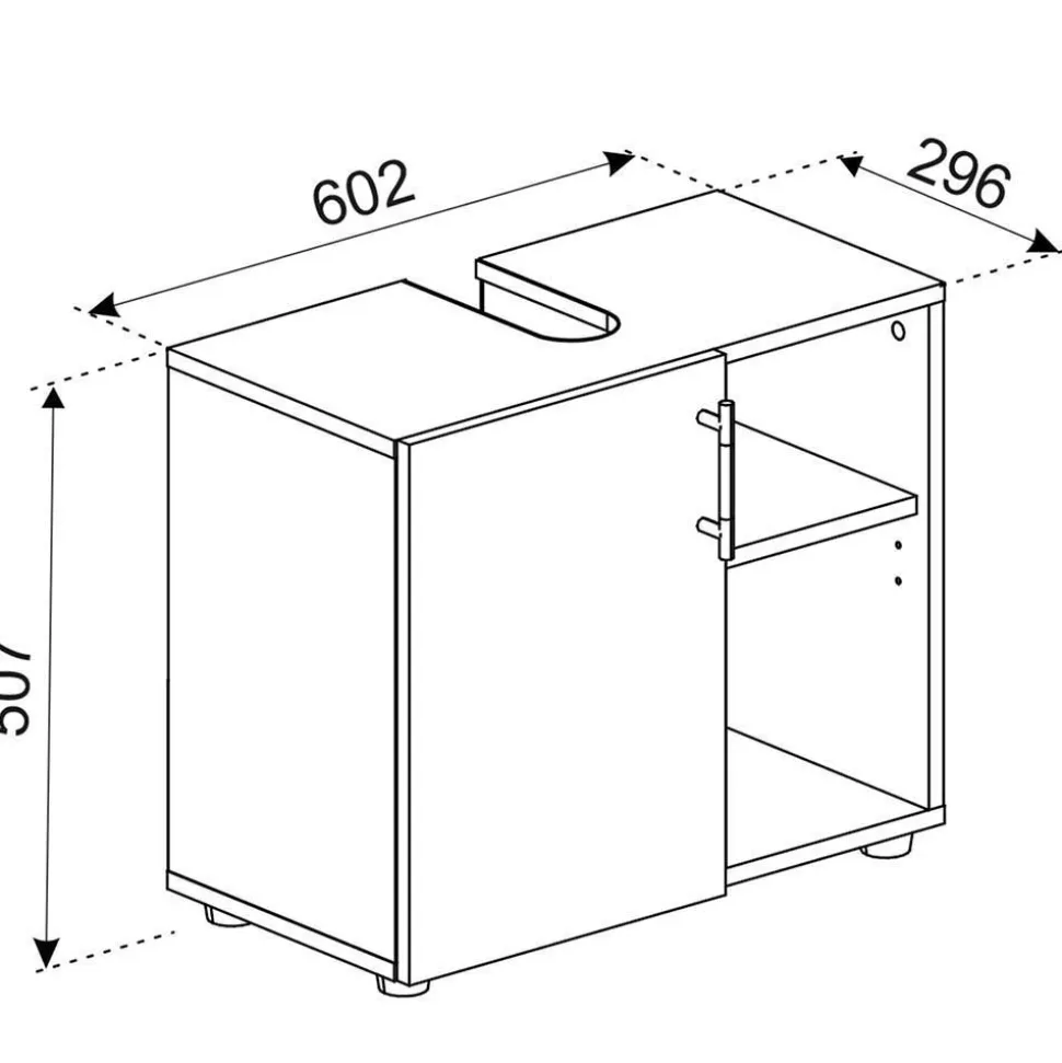 Badezimmermöbel Set in Weiß und Schwarz - Cranies (vierteilig)