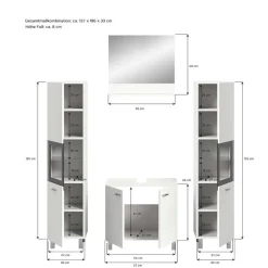 Badezimmermöbel-Kombi in Weiß - Harmone (vierteilig)