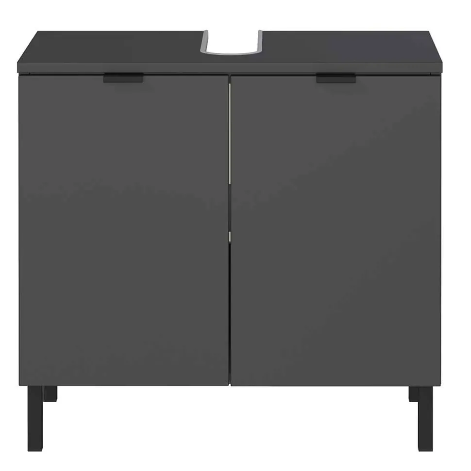 Badezimmermöbel-Set in Dunkelgrau - Quado (dreiteilig)