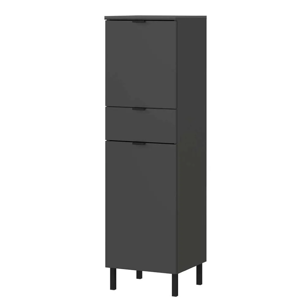 Badezimmermöbel-Set in Dunkelgrau - Quado (dreiteilig)