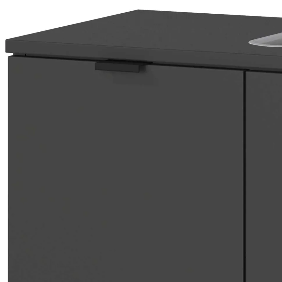 Badezimmermöbel-Set in Dunkelgrau - Quado (dreiteilig)