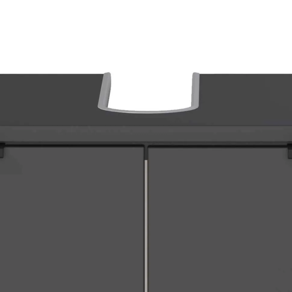 Badezimmermöbel-Set in Dunkelgrau - Quado (dreiteilig)