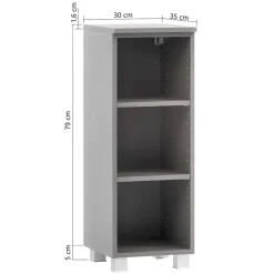 Badezimmerregal in Holzoptik Wildeiche - 3 Fächer - Tofias