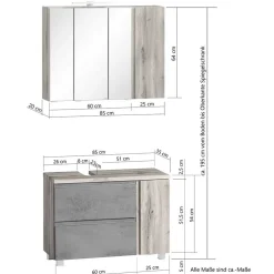 Badezimmerschränke Set modern - Eight (dreiteilig)