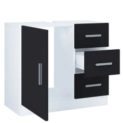 Badkommode fürs Waschbecken in Schwarz Weiß - Musone