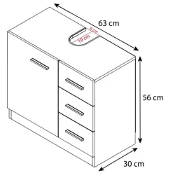 Badkommode fürs Waschbecken in Schwarz Weiß - Musone