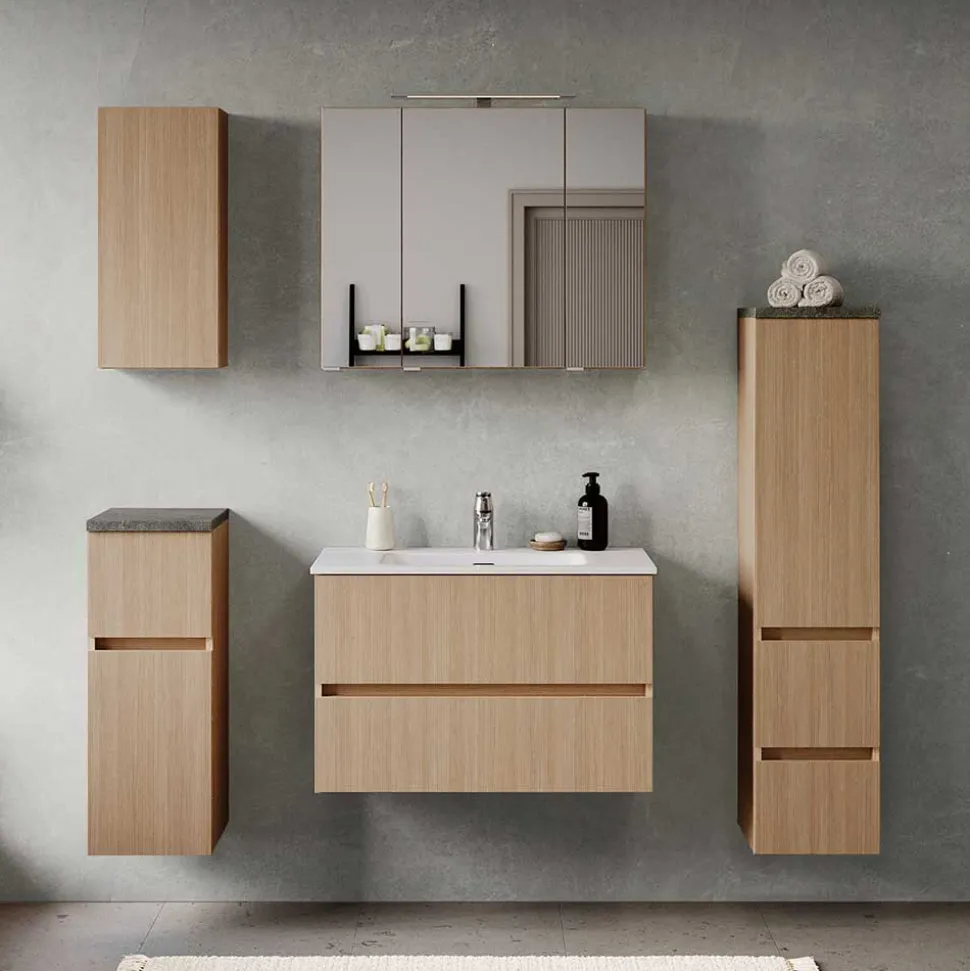 Badmöbel Block Einzelmöbel Set - Leitha (fünfteilig)