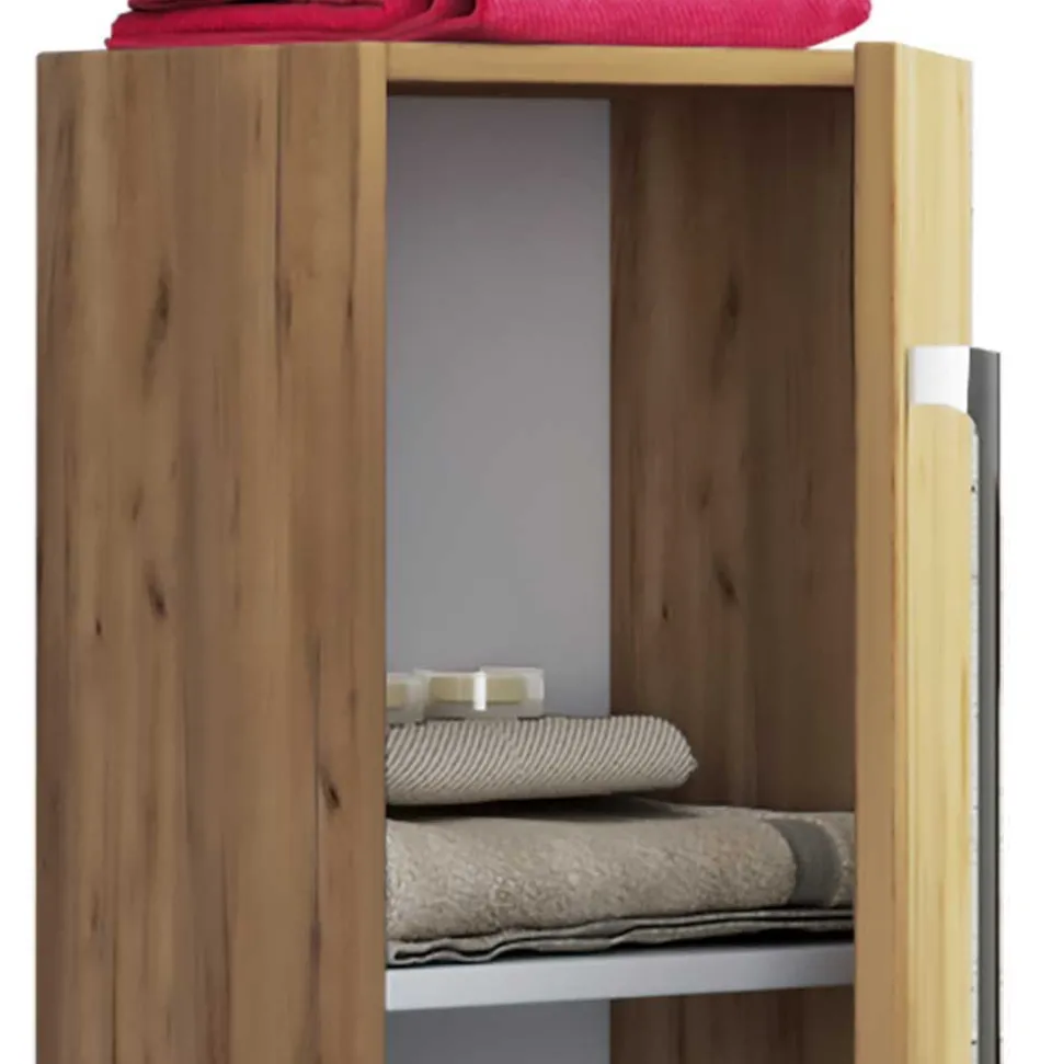 Badmöbel Einrichtungsset - Holz Look - Karin (vierteilig)