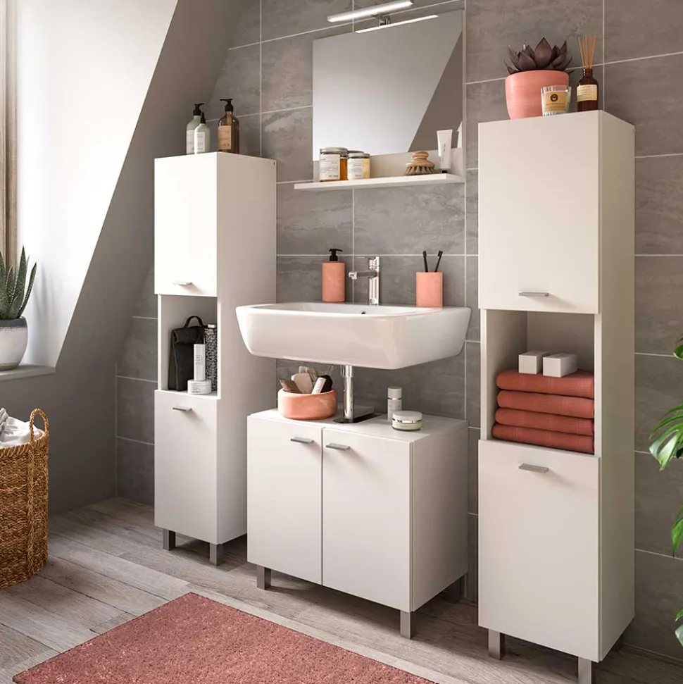 Badmöbel Kombination in Weiß - Harmone (vierteilig)