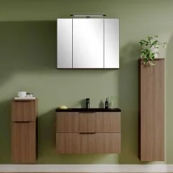 Badmöbel Komplettset in dunkler Eiche Optik - Ucaida (vierteilig)