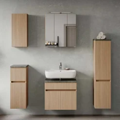 Badmöbel Komplettset in Eiche Hell - Leitha (fünfteilig)