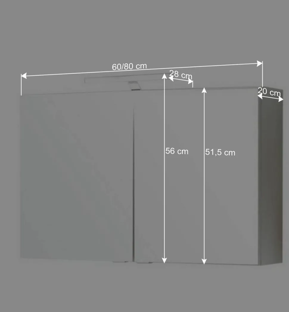 Badmöbel Komplettset Tymos in Eiche Weiß (fünfteilig)