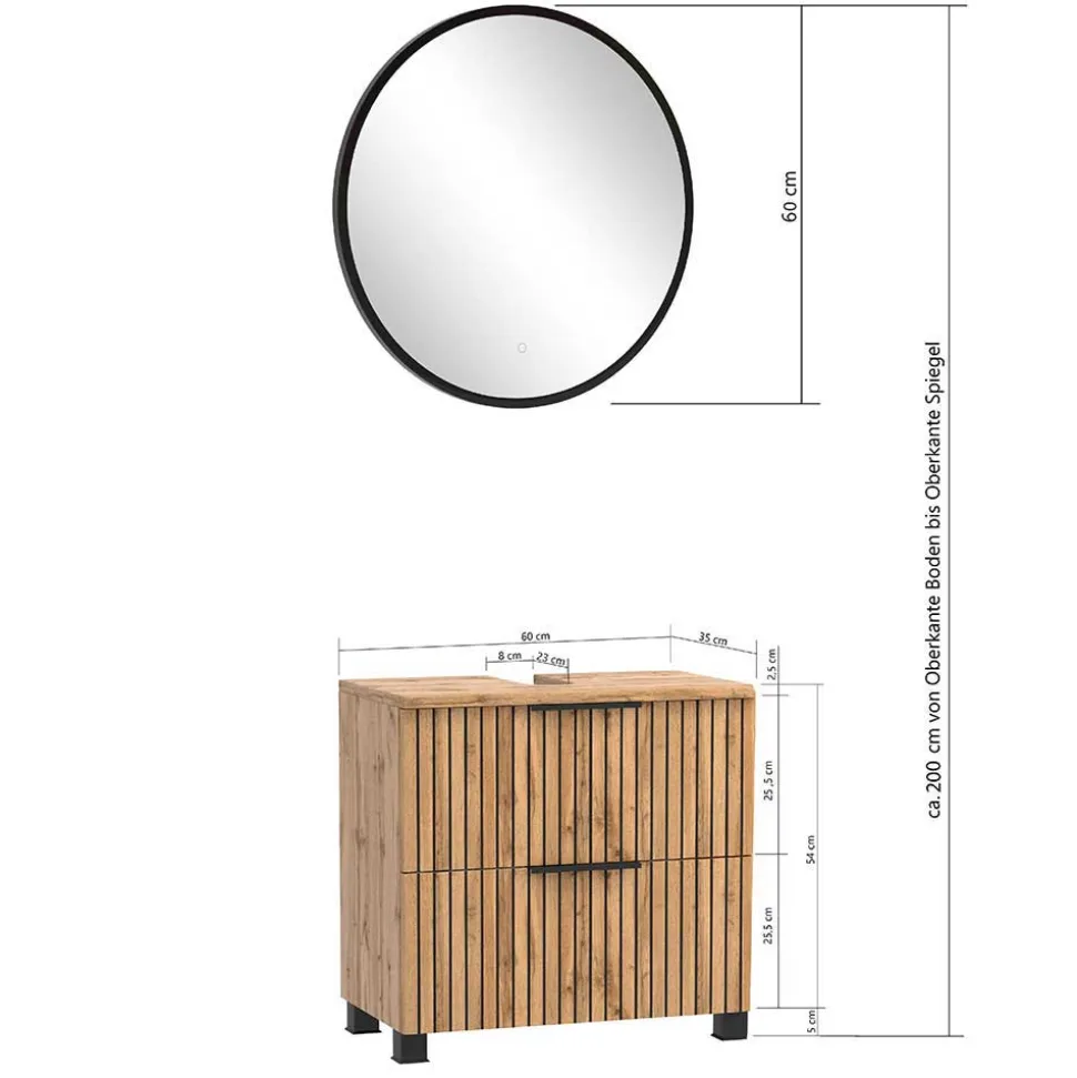Badmöbel Schränke & Spiegel Set - Crystoga (vierteilig)